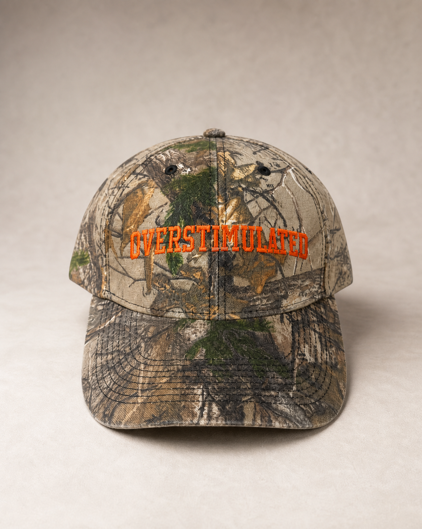 OVERSTIMULATED Camo Hat Small Logo