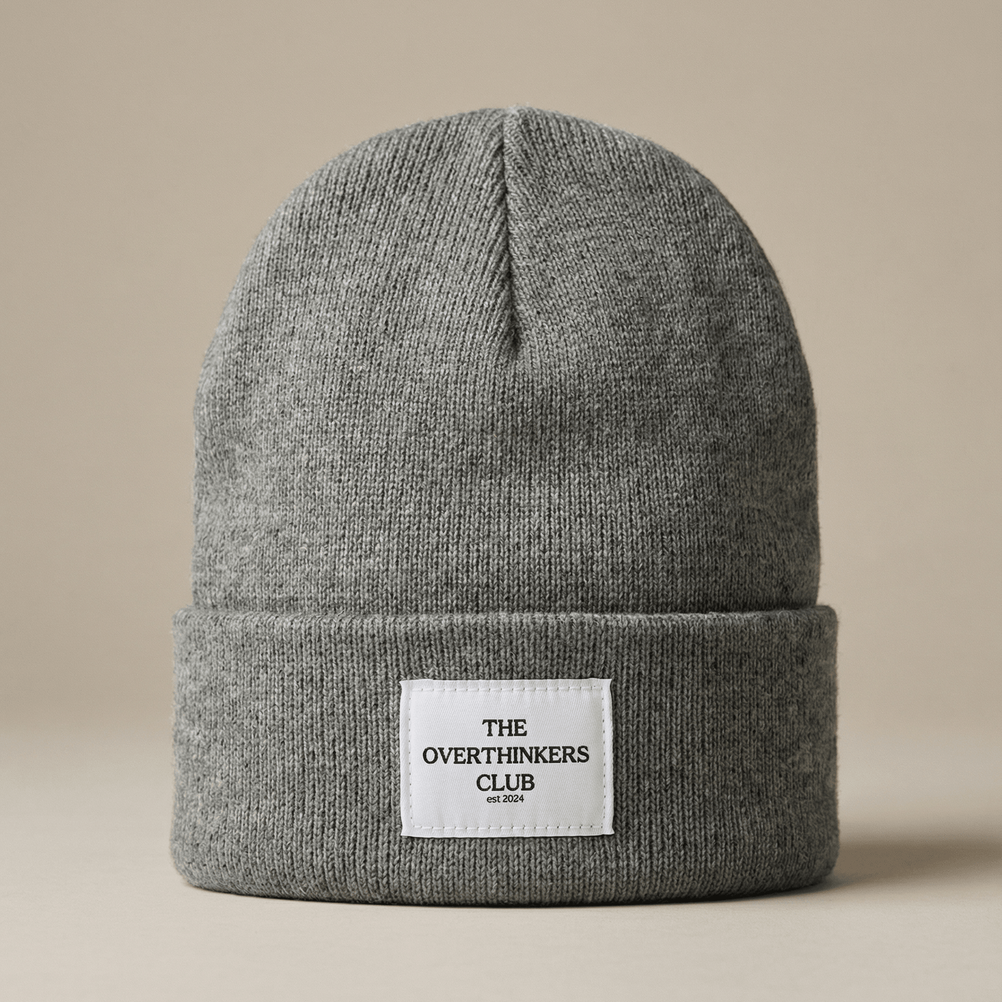 Patch Winter Beanie - Cozy Hat with Logo Patch - Overthinkers Club