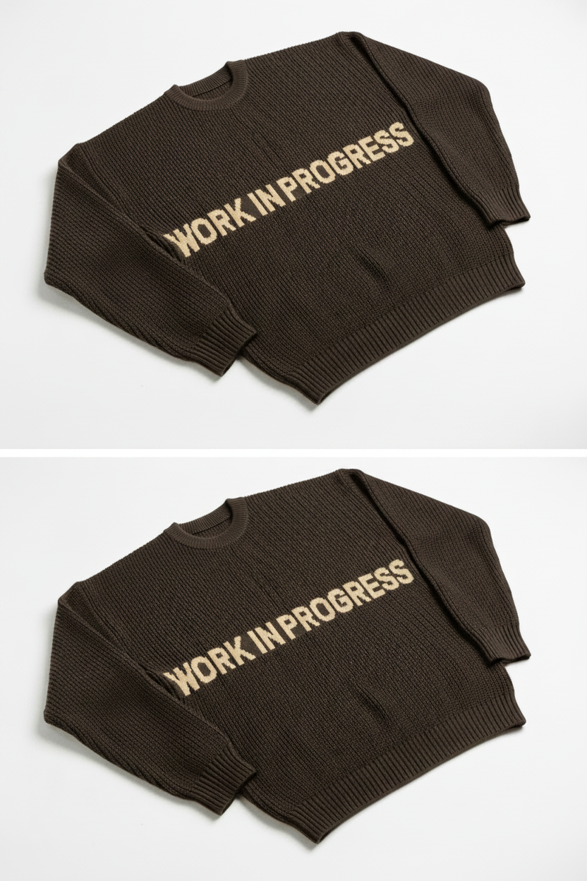 WORK IN PROGRESS KNIT CREWNECK - Overthinkers Club