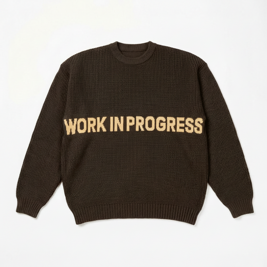 WORK IN PROGRESS KNIT CREWNECK - Overthinkers Club