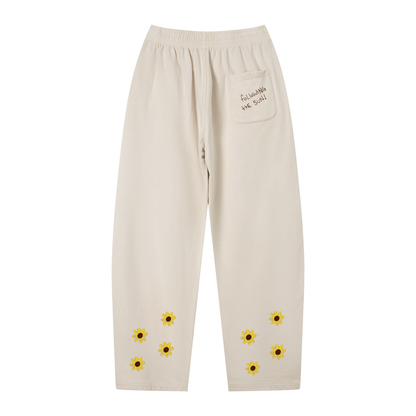 Following the Sun Sweatpants — back flat lay, apricot, drawstring waist | Overthinkers Club