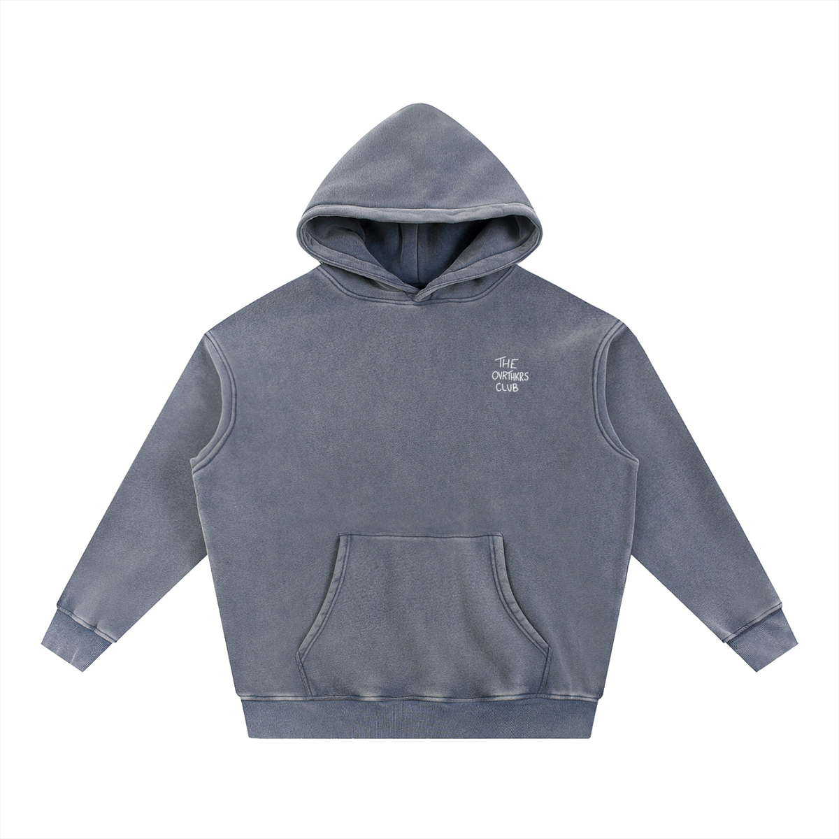 What If It All Works Out? Pullover Hoodie — flat lay front, washed crimson cotton | Overthinkers Club