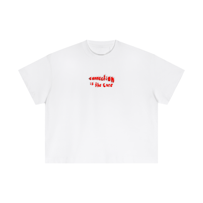 Connection is the Cure Tshirt — back view, white, message graphic | Overthinkers Club
