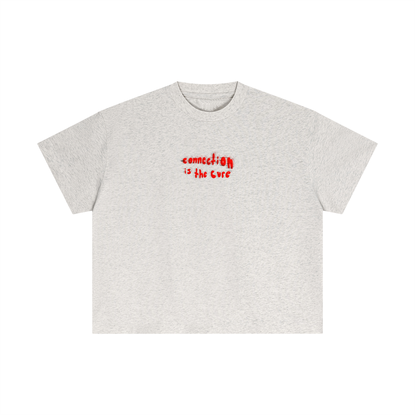 Connection is the Cure Tshirt — model lifestyle, front angle | Overthinkers Club