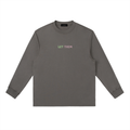 LET THEM Longsleeve — back view, dark gray, ribbed cuffs and hem | Overthinkers Club