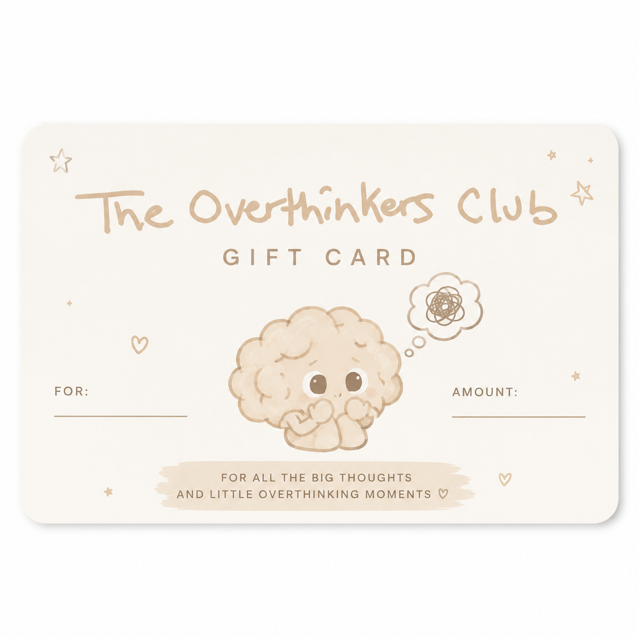 Overthinkers Club Gift Card — digital gift card design | Overthinkers Club
