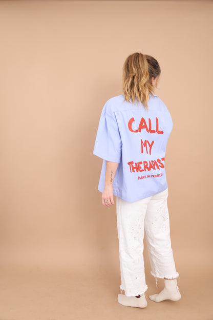 Call My Therapist Boxy Button Up