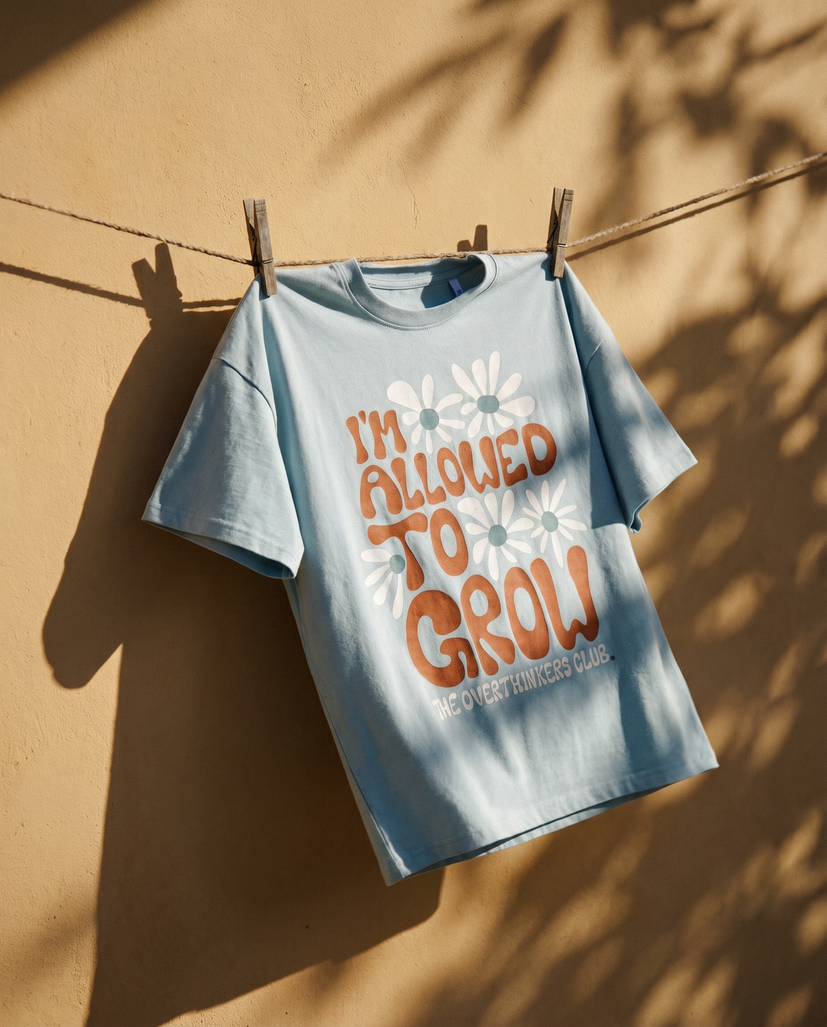 I'm Allowed To Grow Tshirt — back view, graphic text detail | Overthinkers Club