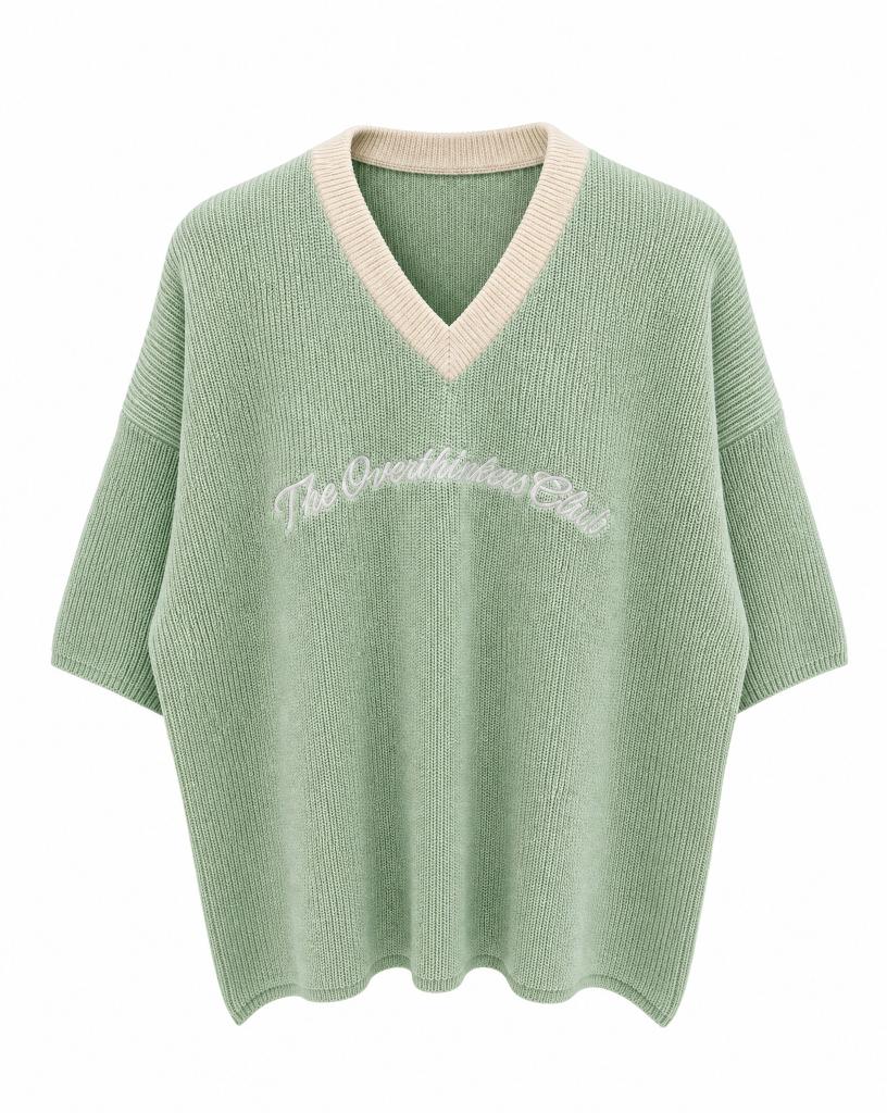 Still Here Jersey — flat lay front, seafoam colorway | Overthinkers Club
