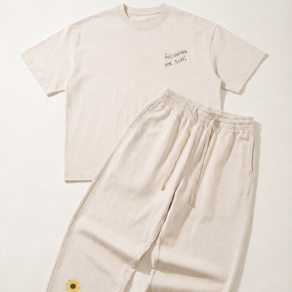 Following the Sun Tshirt — model lifestyle, front angle | Overthinkers Club
