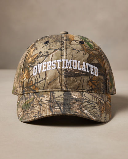 OVERSTIMULATED Camo Hat Small Logo