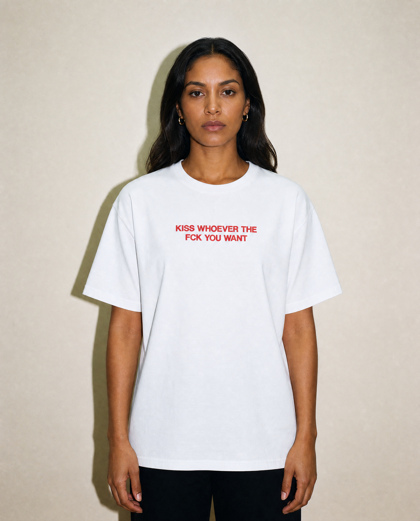 KISS WHOEVER THE FCK YOU WANT Embroidered Tshirt