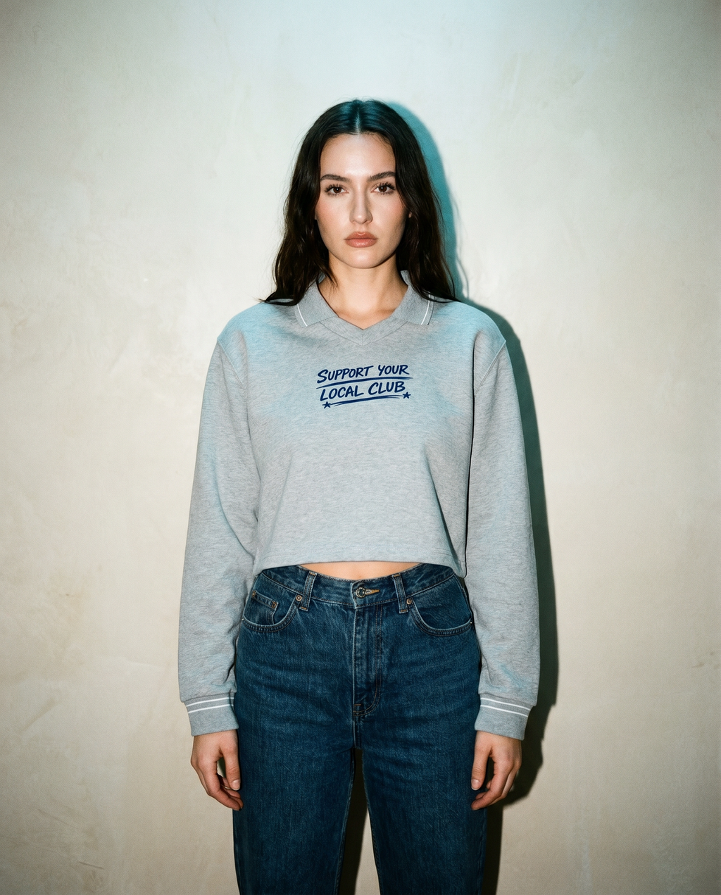 Support Your Local Club Crop Sweater ODMPOD