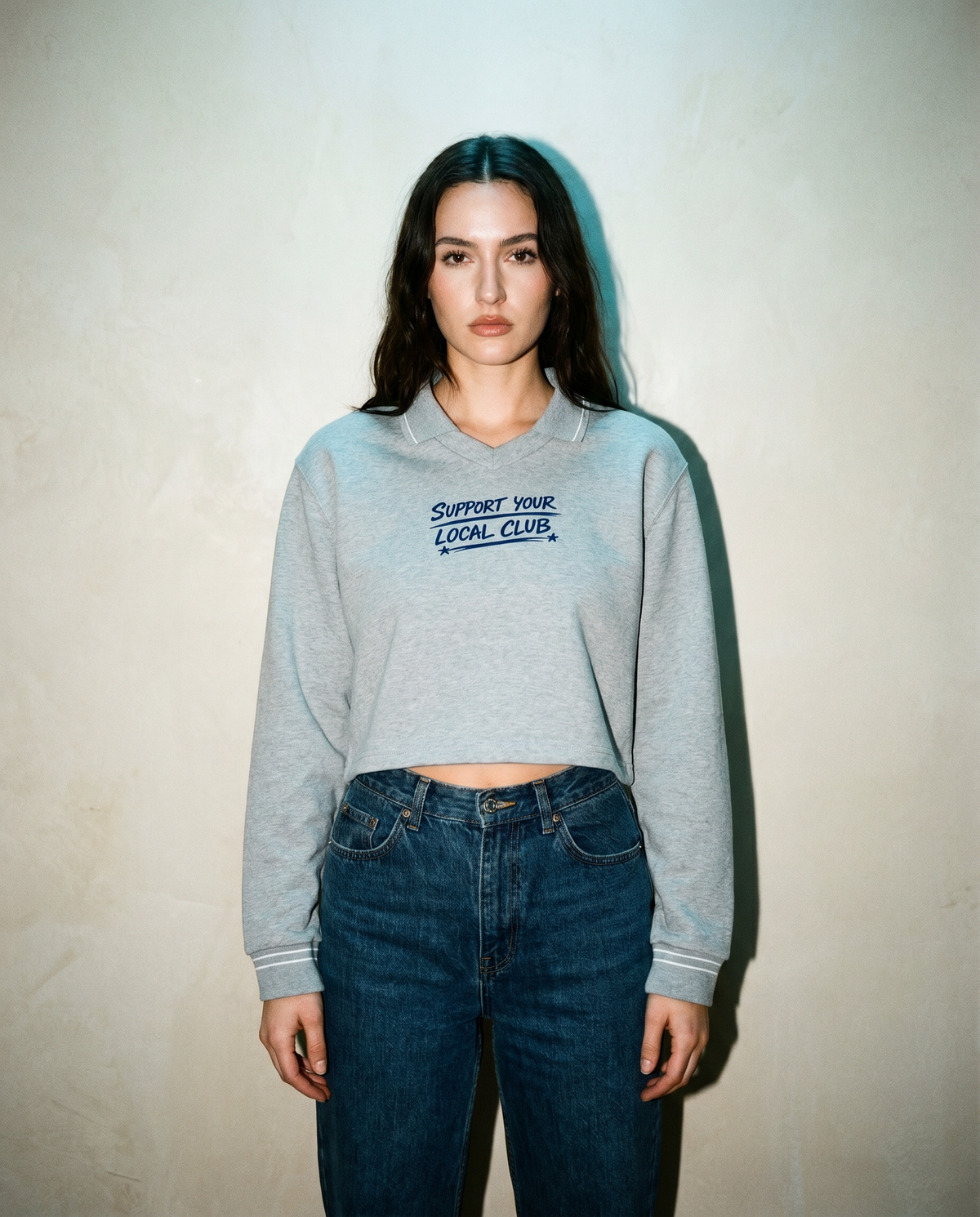 Support Your Local Club Crop Sweater ODMPOD