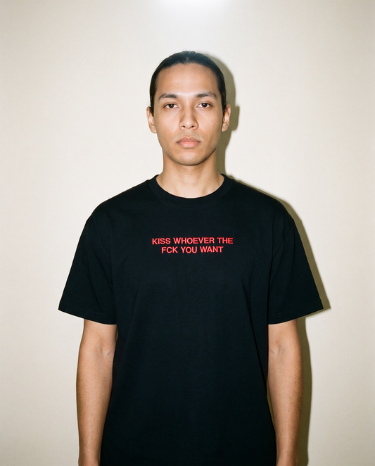 KISS WHOEVER THE FCK YOU WANT Embroidered Tshirt