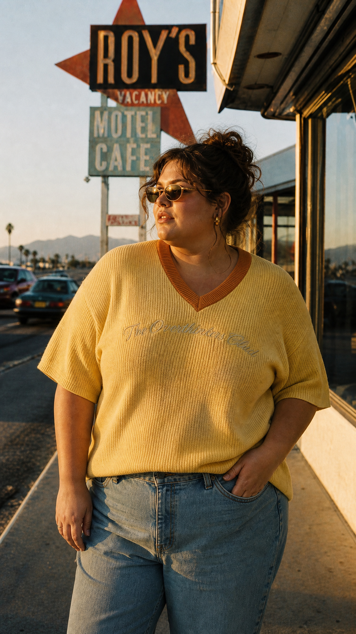 Still Here Jersey — side angle showing knit structure and fit | Overthinkers Club