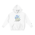 A Lot Can Happen in a Year Hoodie — back view, white, affirmation graphic | Overthinkers Club