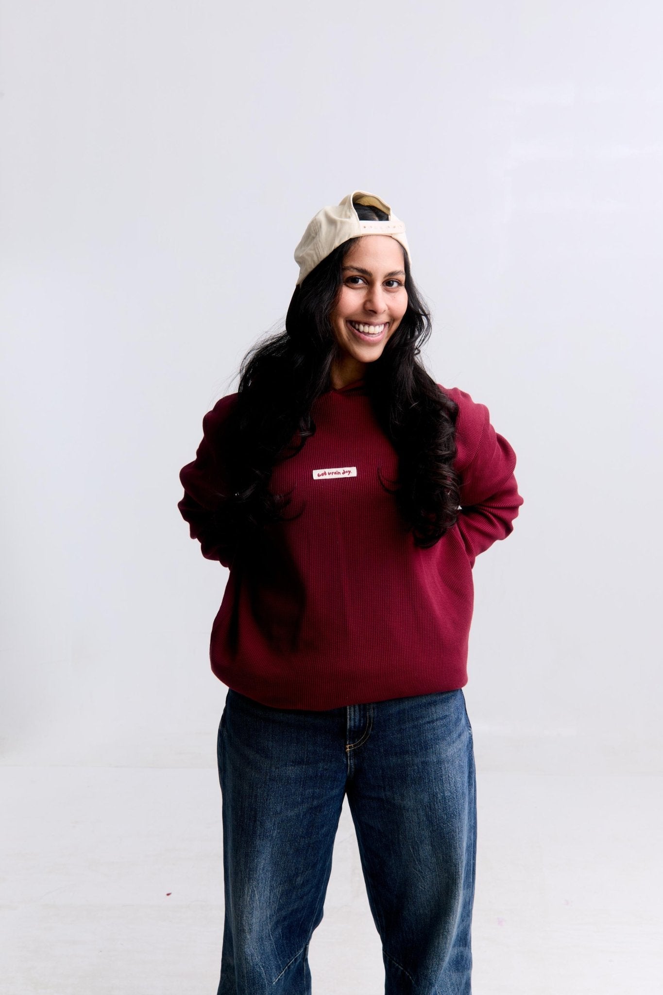 Bad Brain Day Organic Cotton Waffle Hoodie - Overthinkers Club