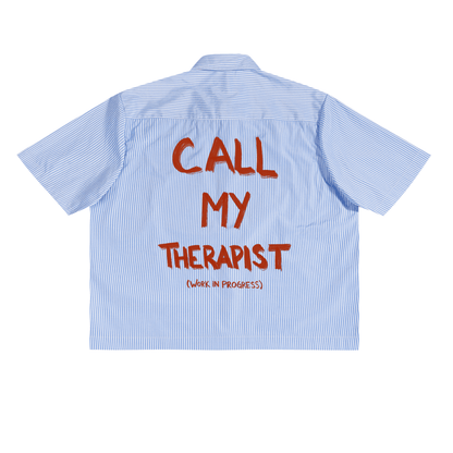 Call My Therapist Boxy Button Up - Overthinkers Club