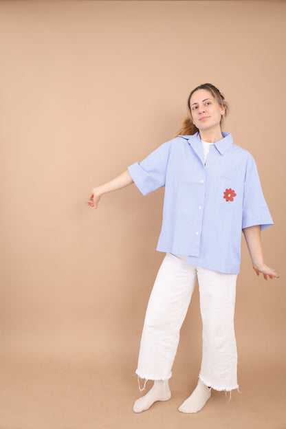 Call My Therapist Boxy Button Up - Overthinkers Club