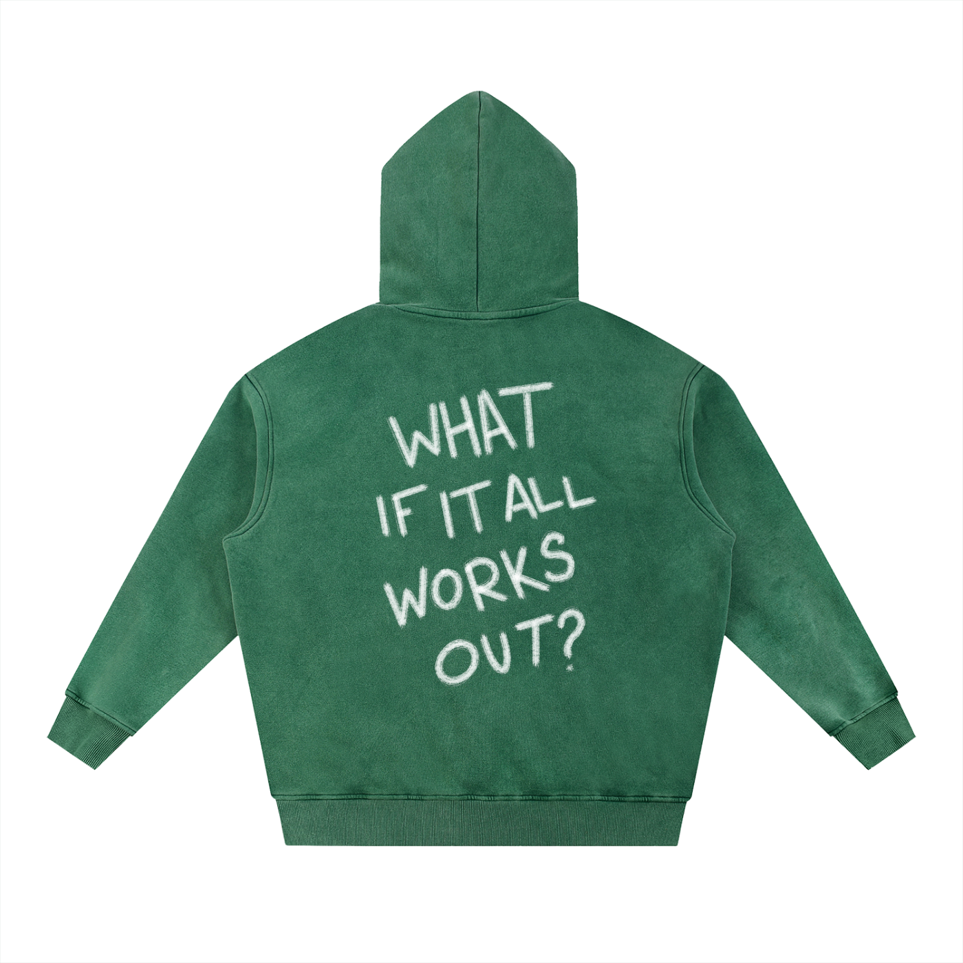 What If It All Works Out? Pullover Hoodie — graphic print close-up | Overthinkers Club