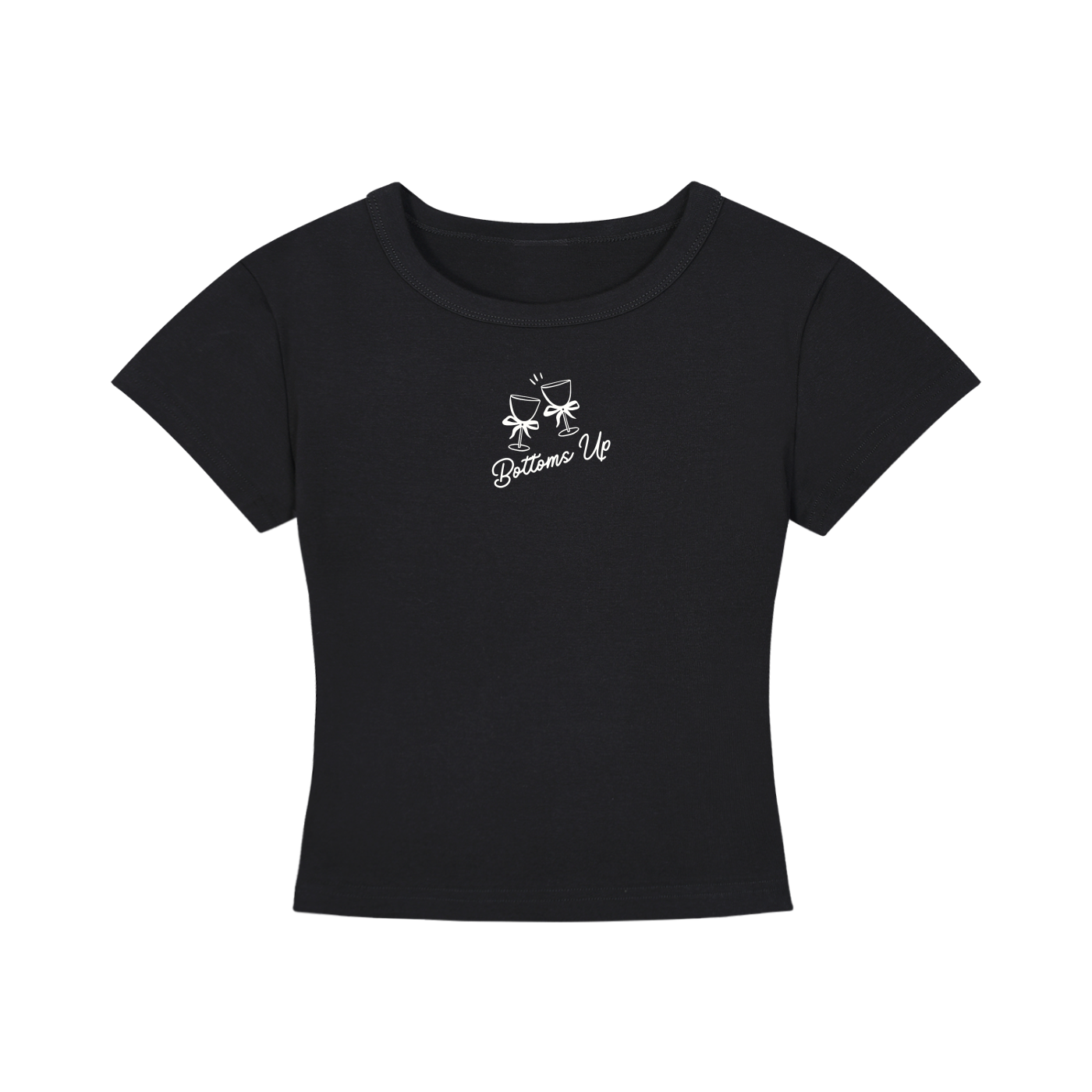 Black crop top on a white background
