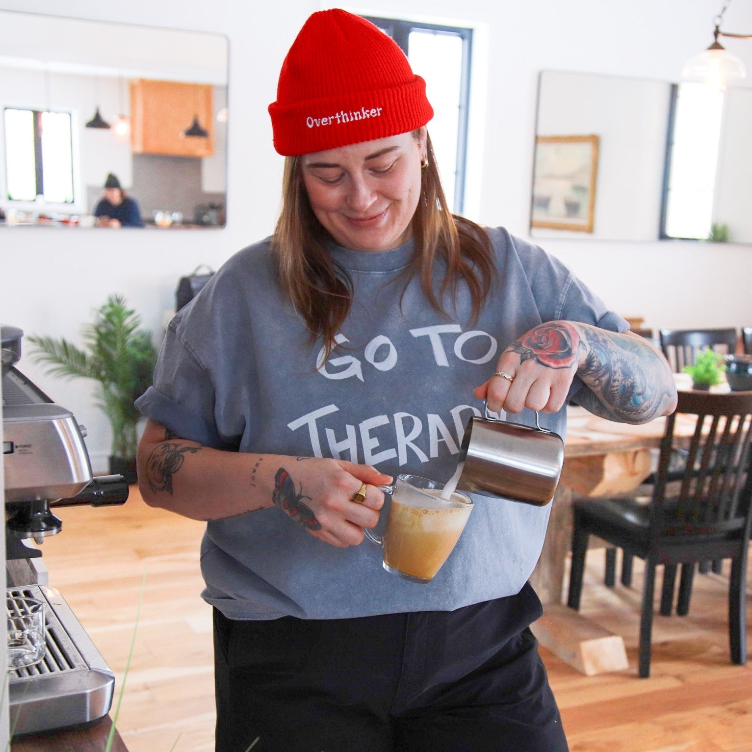GO TO THERAPY - Mineral Wash T-Shirt - Overthinkers Club