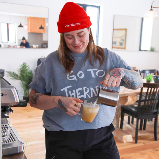 GO TO THERAPY - Mineral Wash T-Shirt - Overthinkers Club