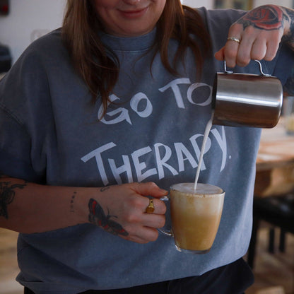 GO TO THERAPY - Mineral Wash T-Shirt - Overthinkers Club