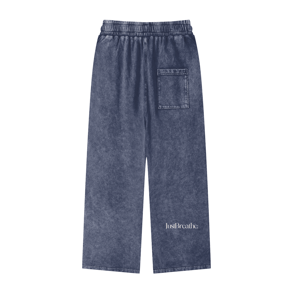 Just Breathe Sweatpants — close-up of drawstring waistband graphic | Overthinkers Club