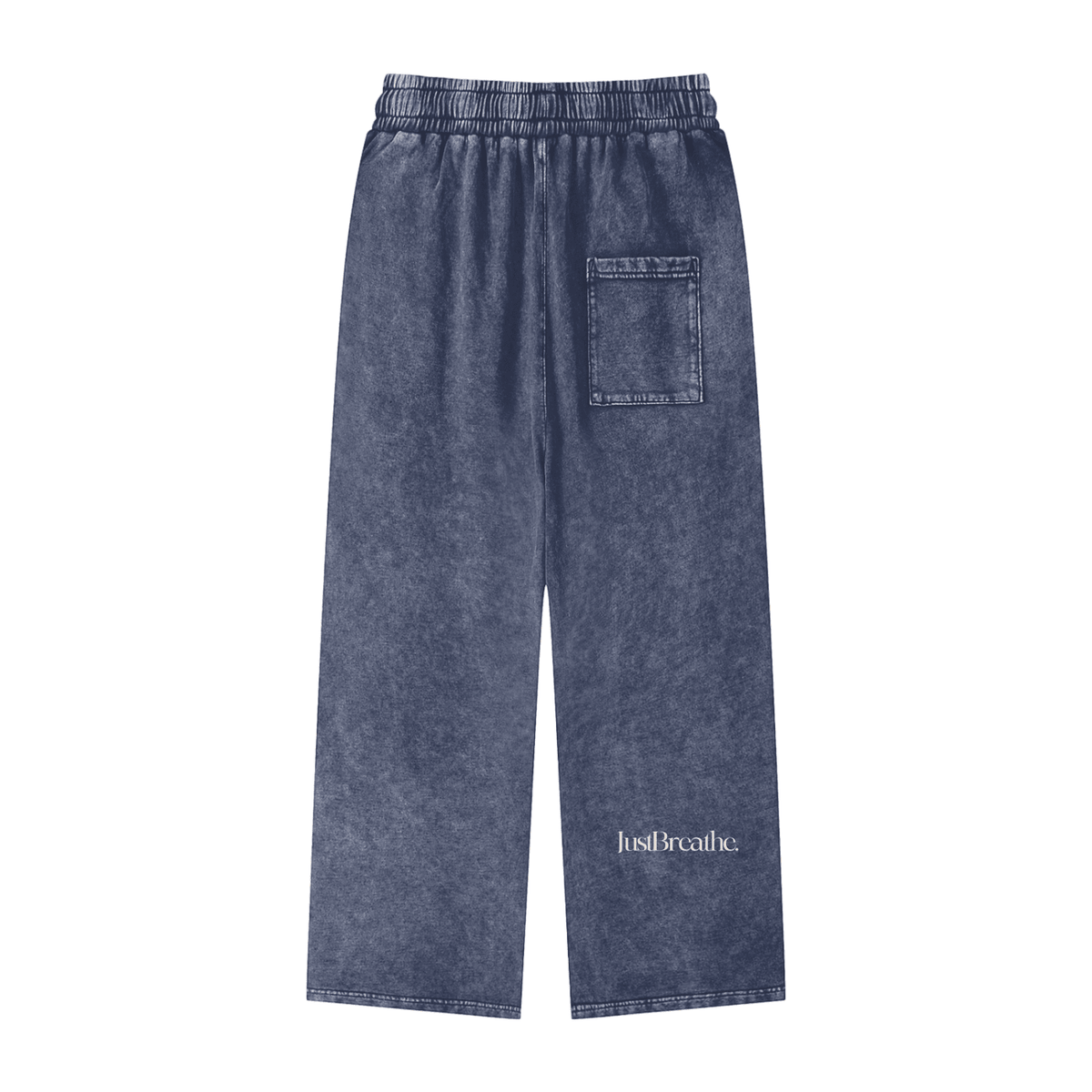 Just Breathe Sweatpants — close-up of drawstring waistband graphic | Overthinkers Club