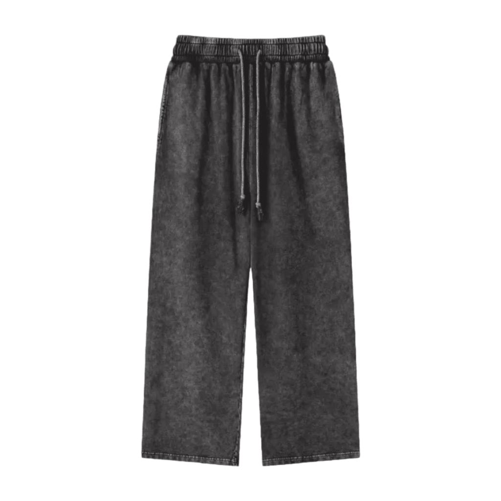 Black Just Breathe Sweatpants — front flat lay, Just Breathe embroidered graphic | Overthinkers Club