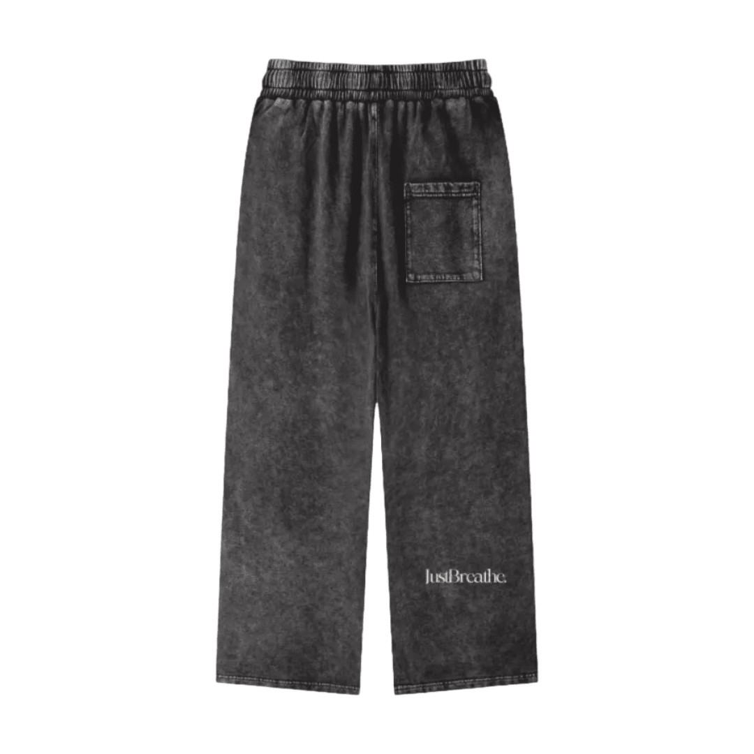 Just Breathe Sweatpants — back flat lay, waistband and hem detail | Overthinkers Club
