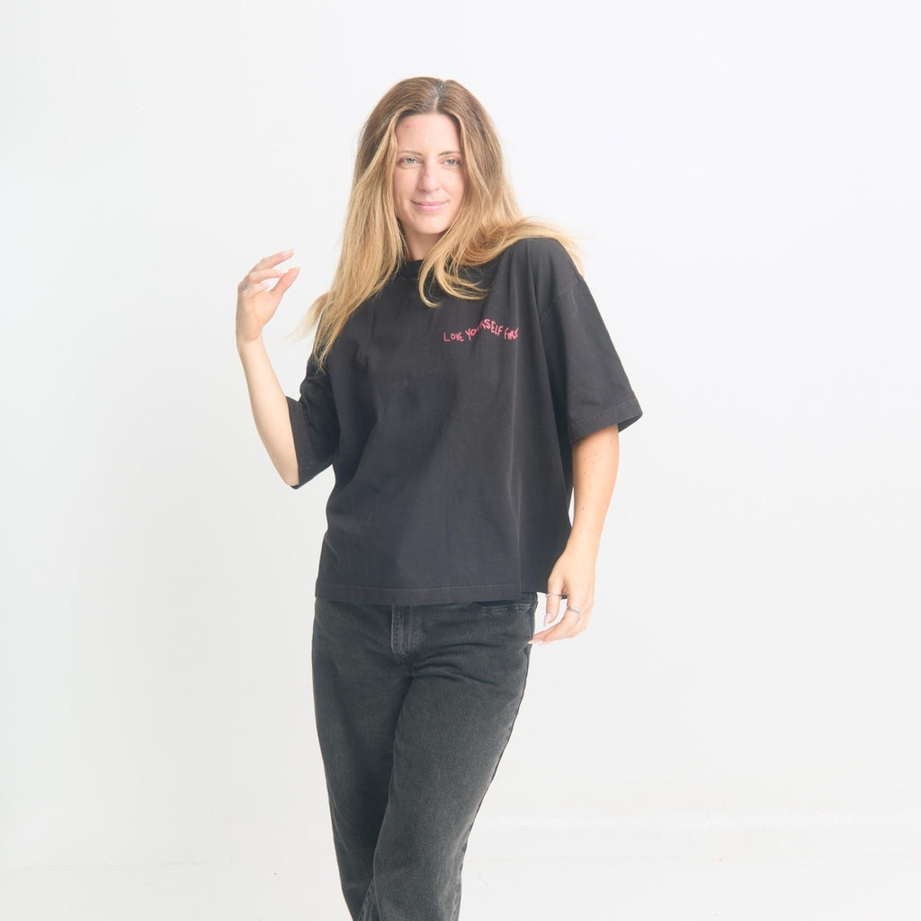 Love Yourself First Box Cut Tee - Oversized Cotton T-Shirt - Overthinkers Club