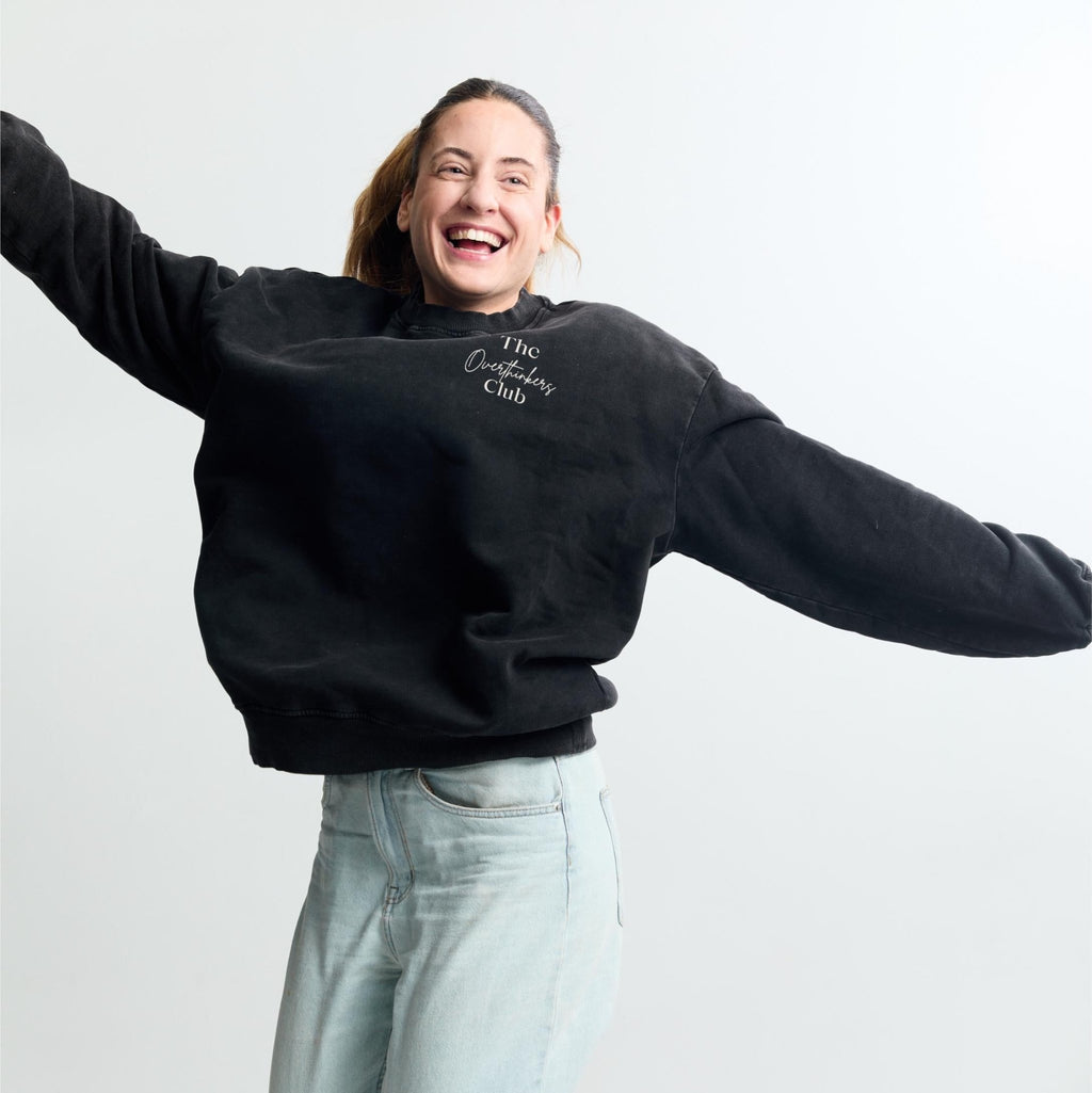 Oversized Cotton Crewneck — flat lay front, heavyweight cotton | Overthinkers Club
