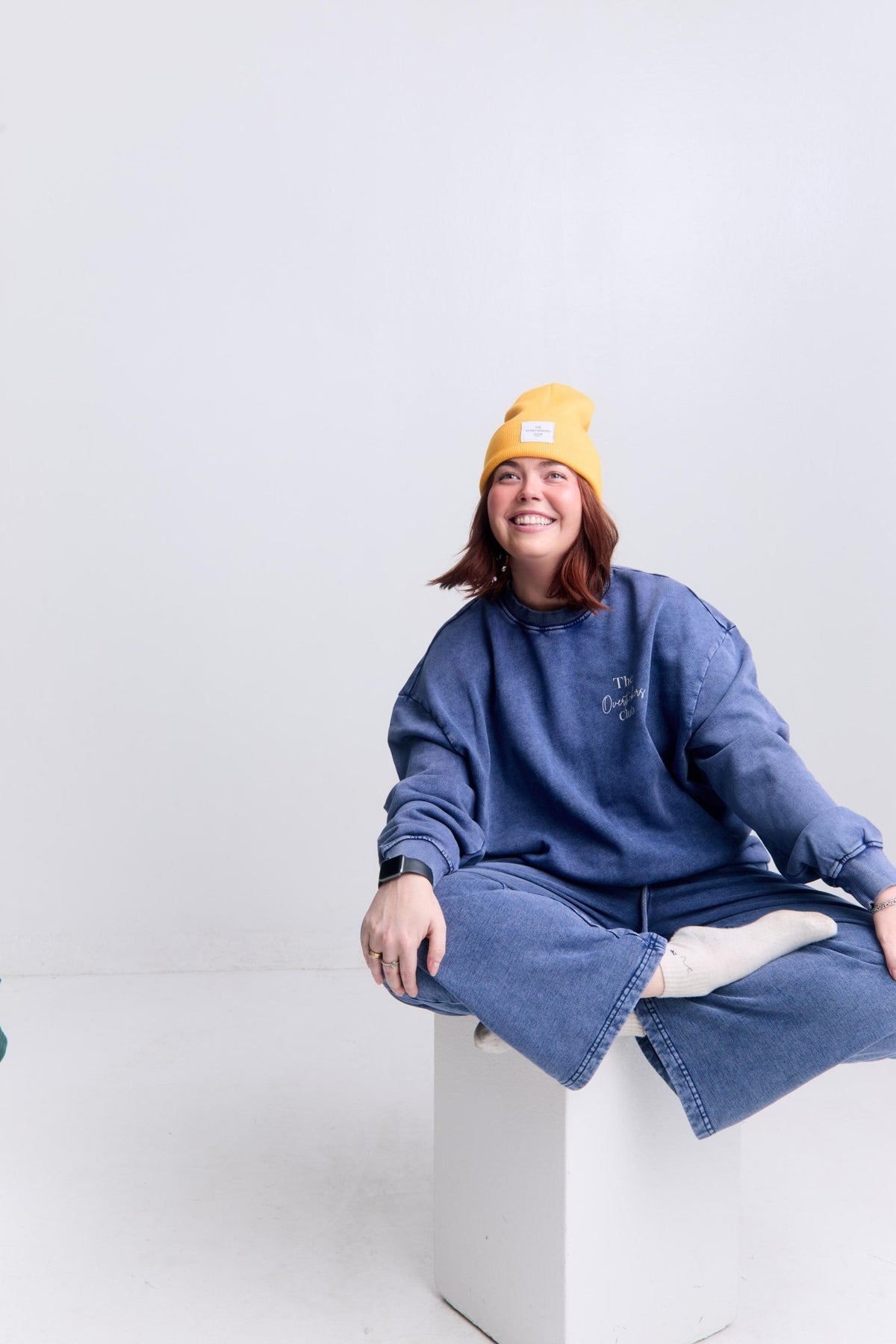 Oversized Cotton Crewneck — close-up of ribbed cuff and cotton texture | Overthinkers Club
