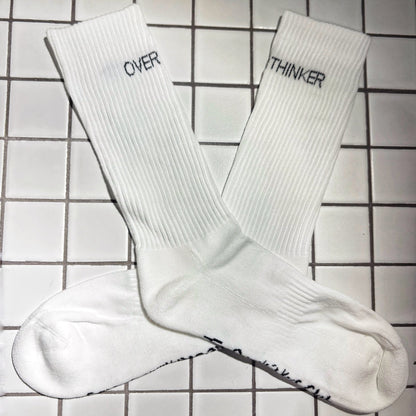 Overthinker Crew Socks - Soft Ribbed Cotton Socks Made in Italy - Overthinkers Club