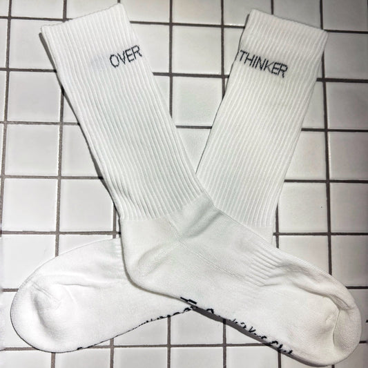 Overthinker Crew Socks - Soft Ribbed Cotton Socks Made in Italy - Overthinkers Club