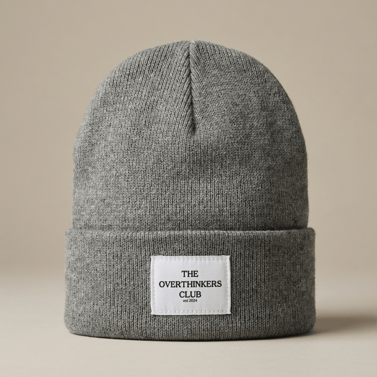 Patch Winter Beanie - Cozy Hat with Logo Patch - Overthinkers Club