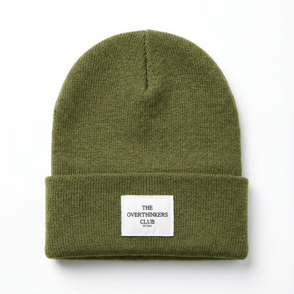 Patch Winter Beanie - Cozy Hat with Logo Patch - Overthinkers Club