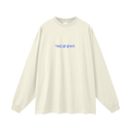 Take Up Space Long Sleeve Tee — flat lay front, milk tea cotton | Overthinkers Club