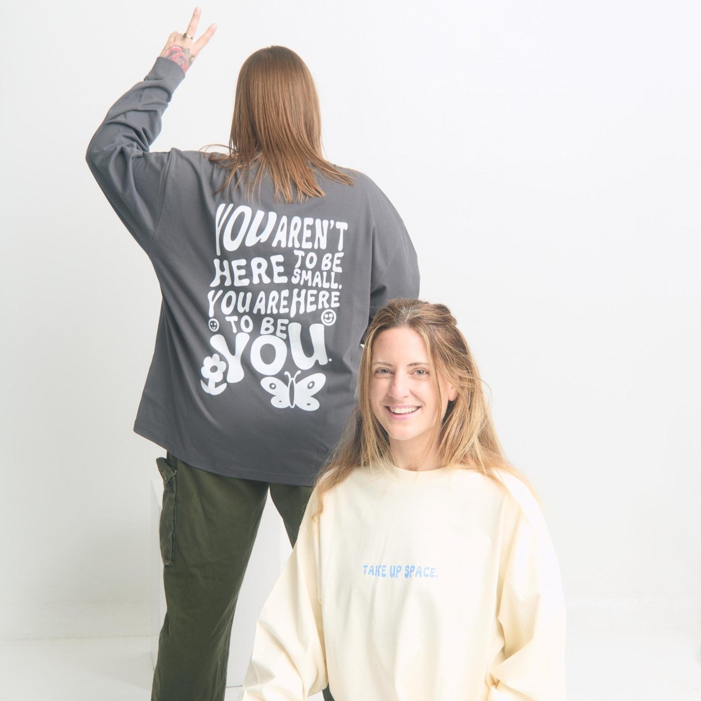 Take Up Space Long Sleeve Tee - Empowerment Message Shirt - Overthinkers Club