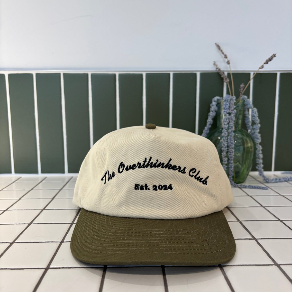 Two Toned Snapback Hat — lifestyle shot, worn on model | Overthinkers Club