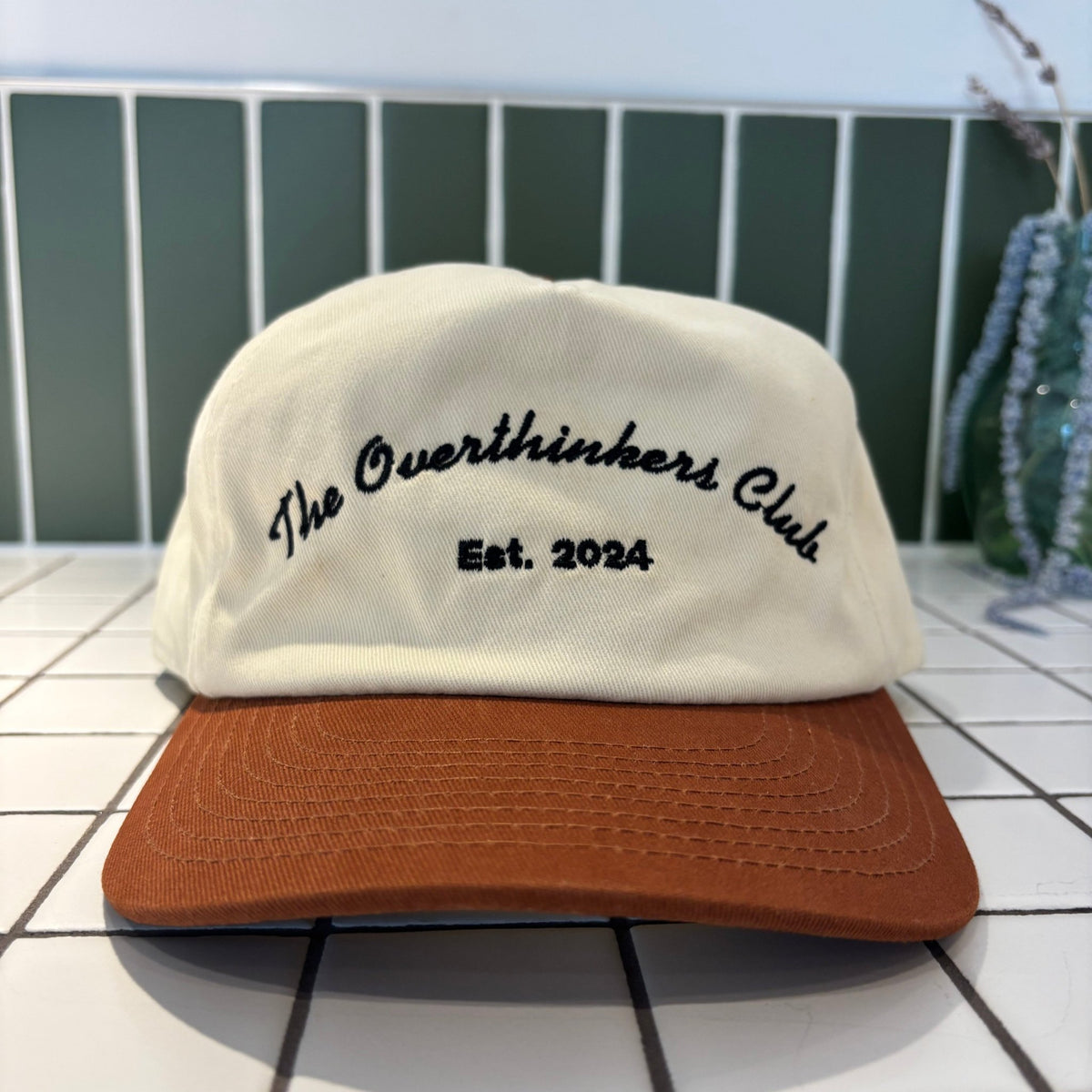 Two Toned Snapback Hat — coffee bean brown colorway, front view | Overthinkers Club