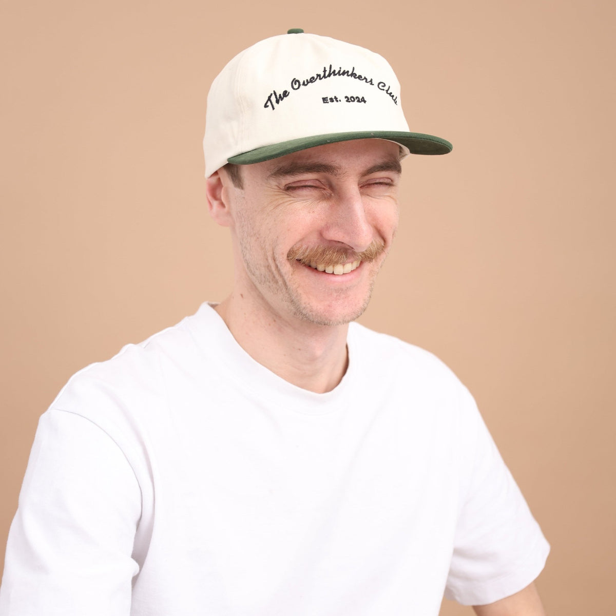 Periwinkle blue Two Toned Snapback Hat — front, embroidered logo, flat brim | Overthinkers Club