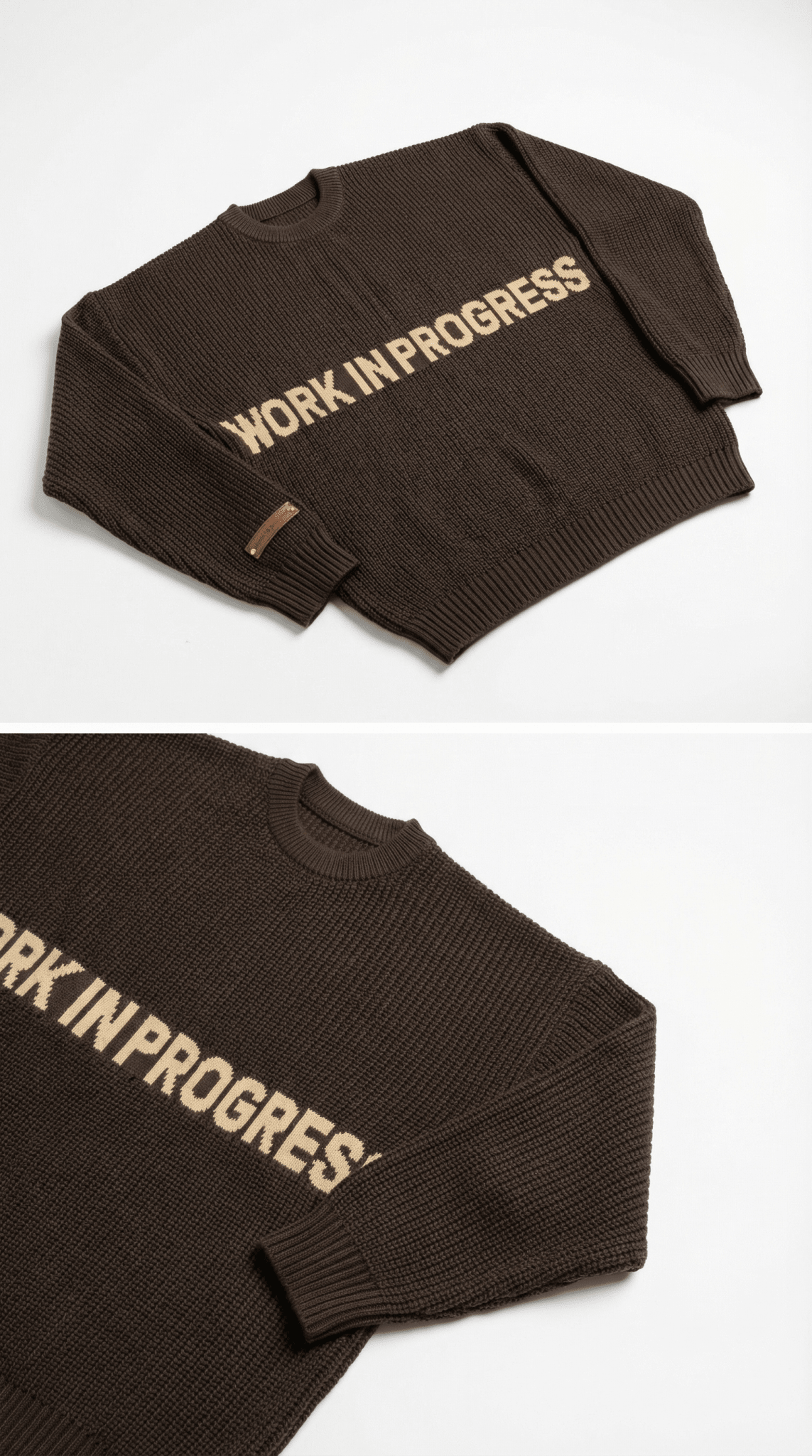 WORK IN PROGRESS KNIT CREWNECK - Overthinkers Club