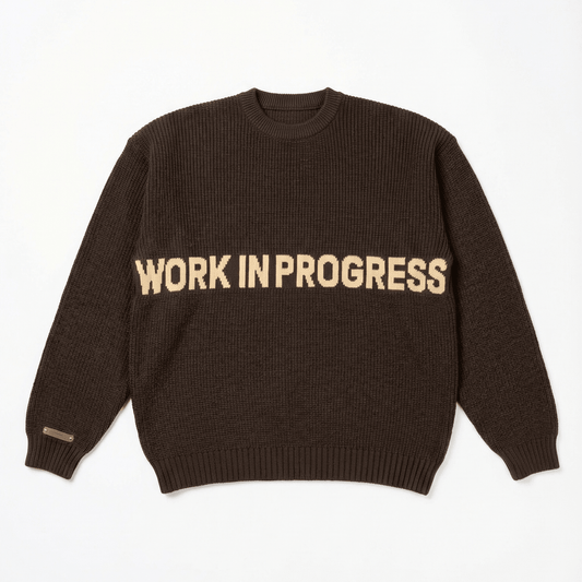 WORK IN PROGRESS KNIT CREWNECK - Overthinkers Club